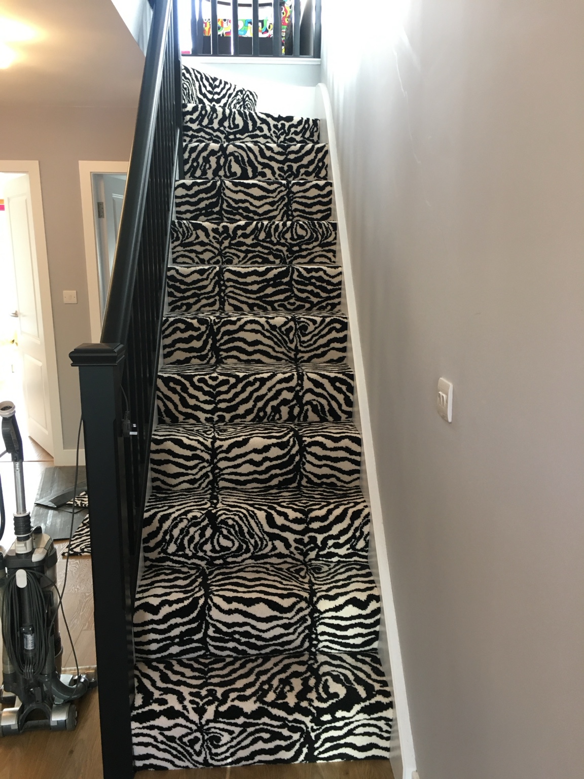 Animal-print stair carpet
