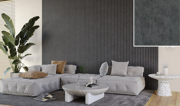 FC37 Slate Grey slat wall panel room example